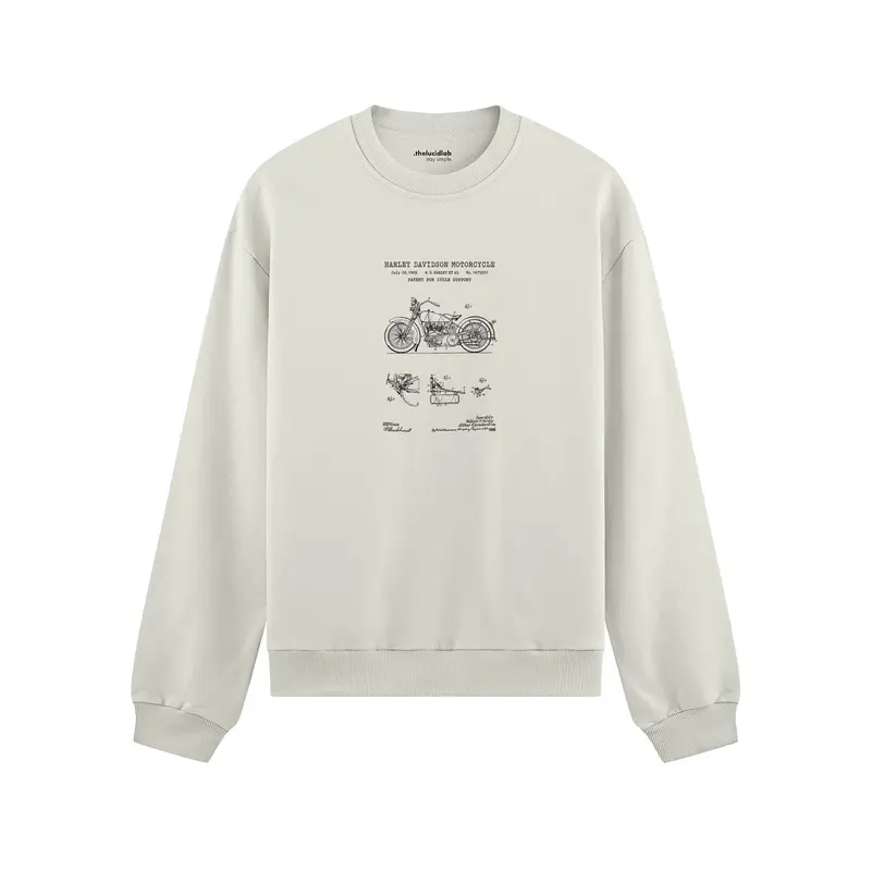 Harley Davidson Model 28B Motosiklet Oversize Sweatshirt