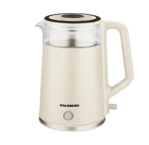 Hausberg 2 Lt Gizli Rezistanslı Elektrikli Su Isıtıcısı Kettle Krem