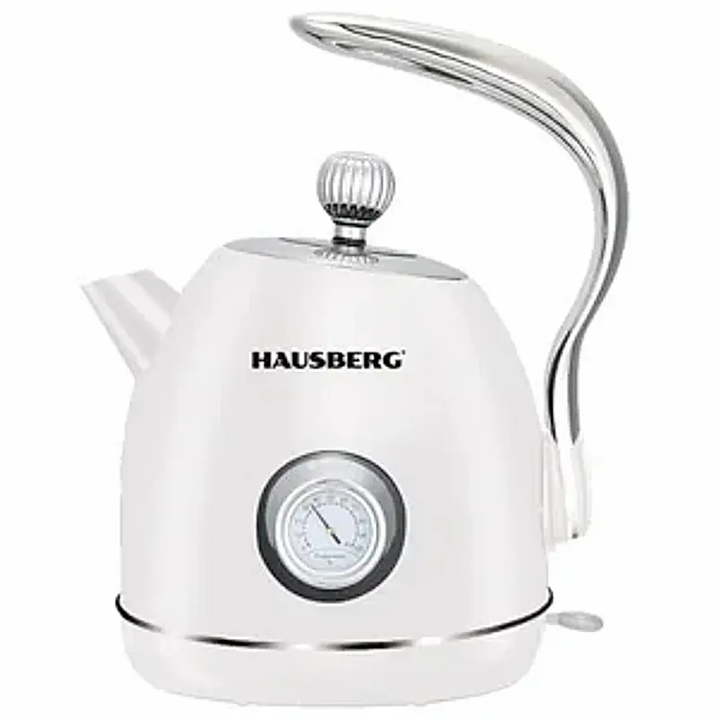 Hausberg Retro Dizayn Termometre Göstergeli Kettle Su Isıtıcı Beyaz