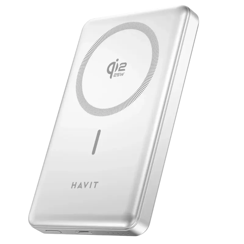Havit MagSafe PRO 10.000mAh Qi2 Powerbank 25W Hızlı Şarj Alüminyum Kasa Gri