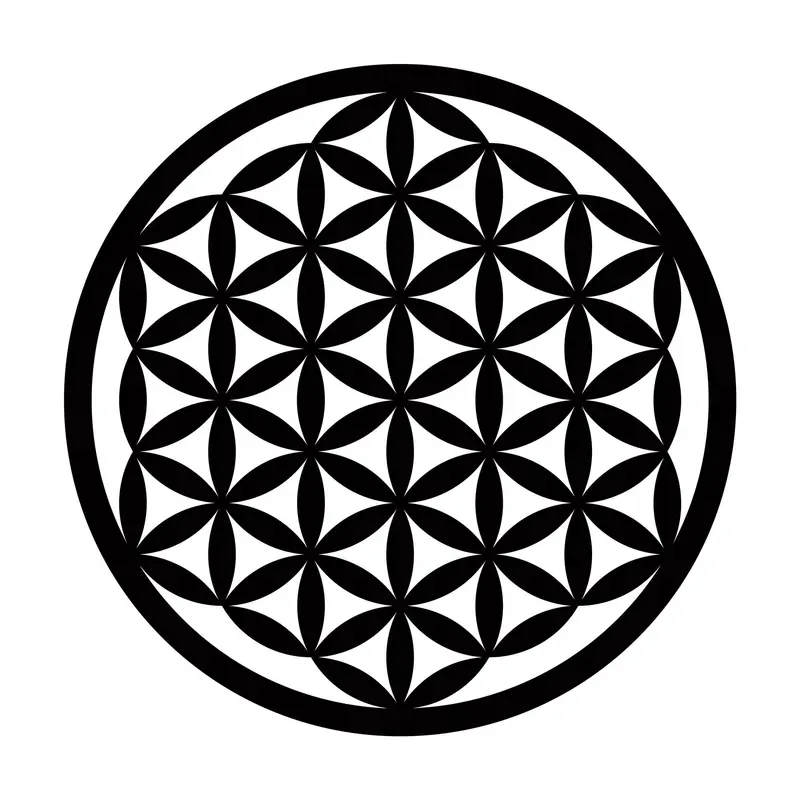 Hayat Çiçeği Metal Duvar Panosu - Siyah