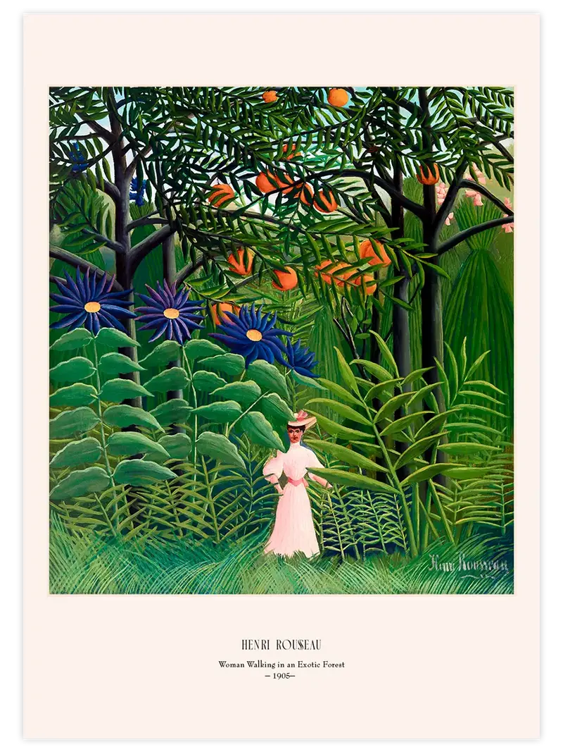 Henri Rousseau Egzotik Bir Ormanda Gezen Kadın - Art Print