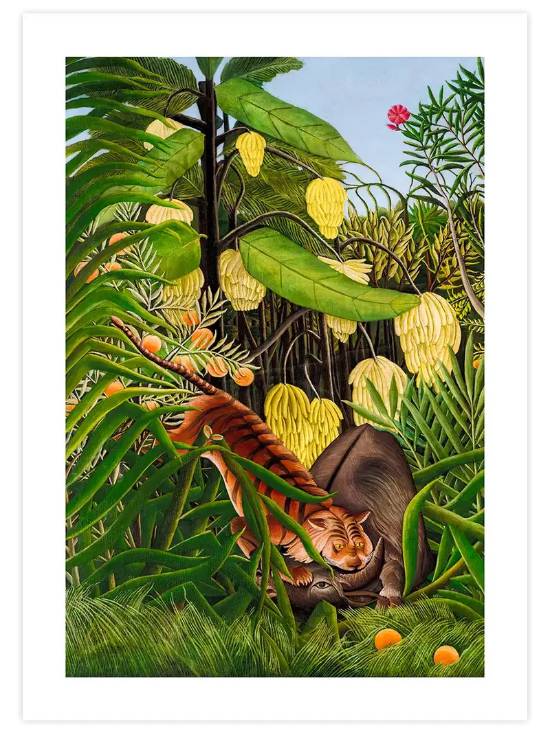 Henri Rousseau Fight between a Tiger and a Buffalo - Art Print