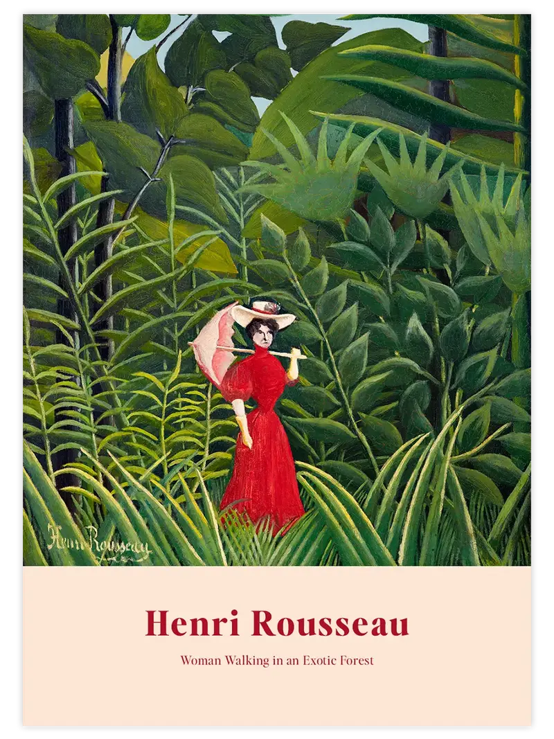 Henri Rousseau Ormanda Kırmızılı Kadın - Art Print