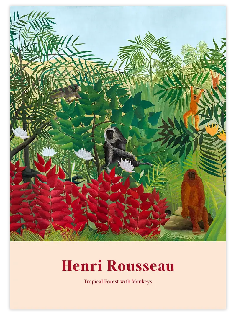 Henri Rousseau Tropical Forest with Monkeys - Art Print