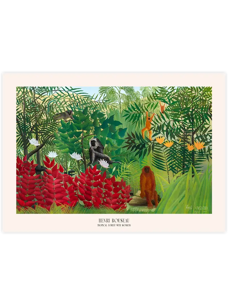 Henri Rousseau Tropical Forest with Monkeys - Art Print