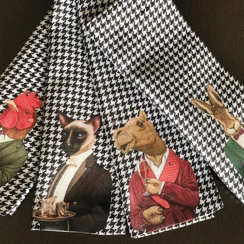 Hey Animals 4lü İnce Keten Kumaş Amerikan Servisi 50x35cm