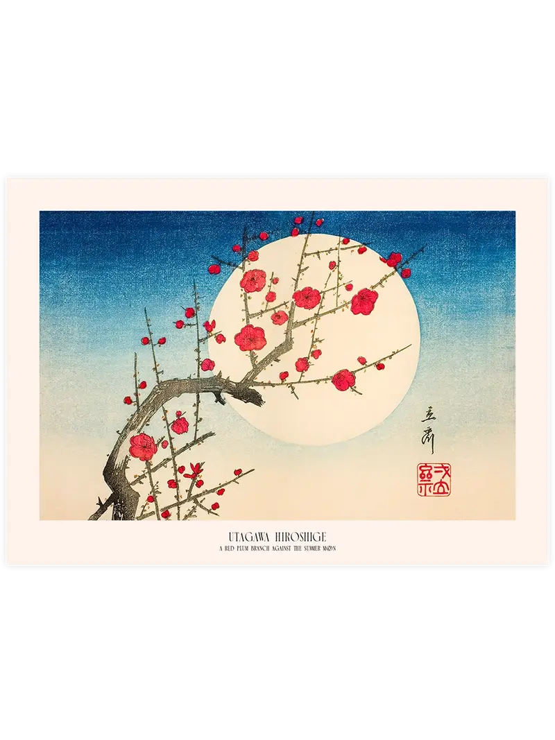 Hiroshige A Red Plum Branch - Art Print