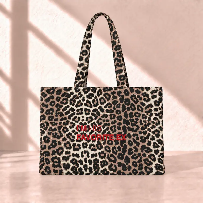 His Favorite Ex Leopard Tote Bag