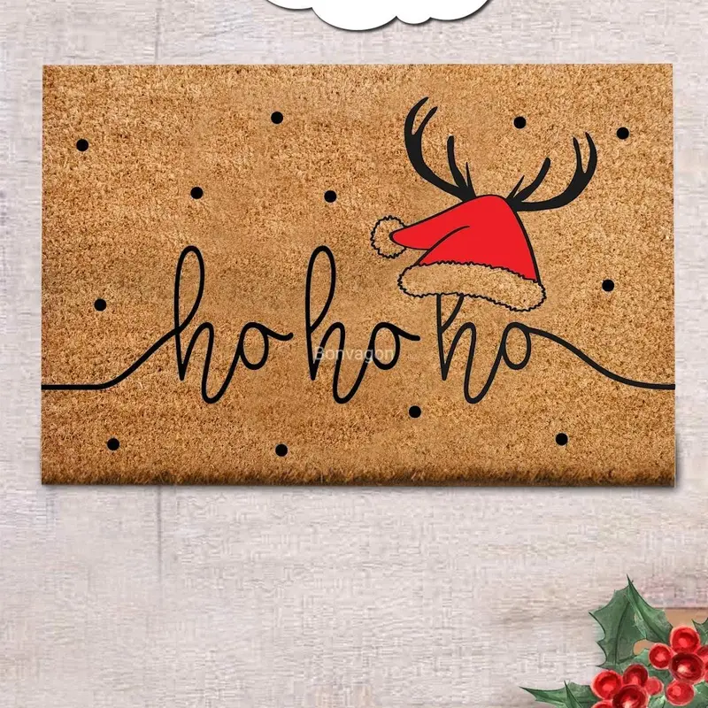 HoHoHo Noel Doğal Koko Hindistan Cevizi Kapı Önü Paspas 60x40cm