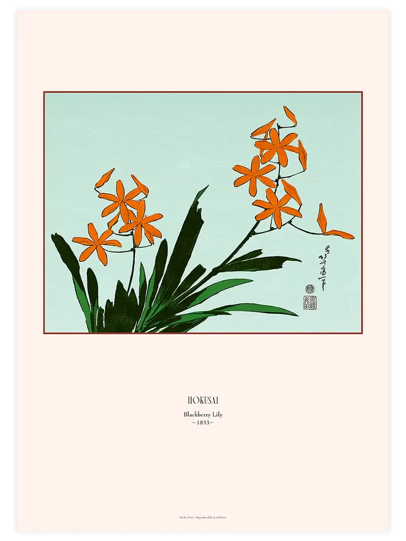 Hokusai Blackberry Lily - Art Print