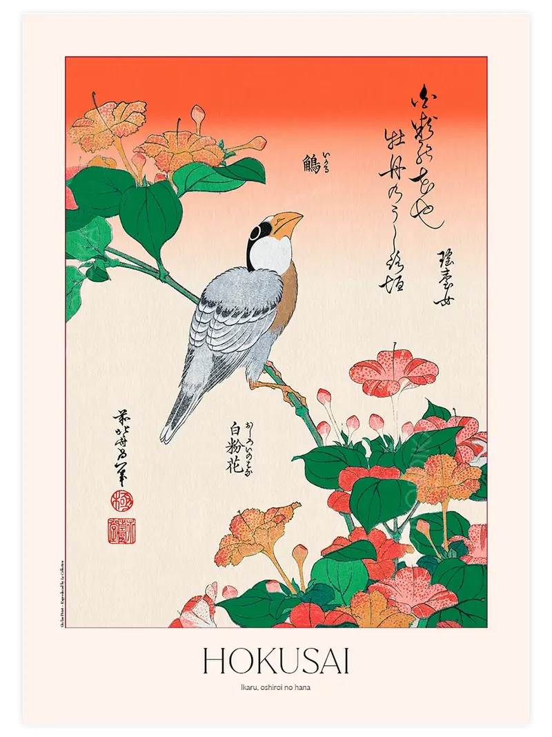 Hokusai Ikaru Oshiroi no Hana - Art Print