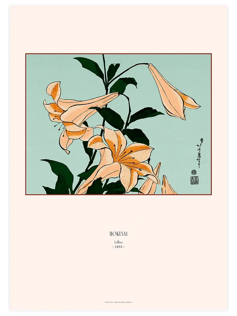 Hokusai Lilies - Art Print