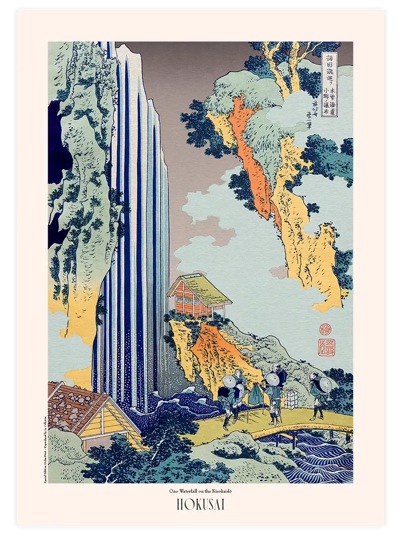 Hokusai Ono Waterfall on the Kisokaido - Art Print