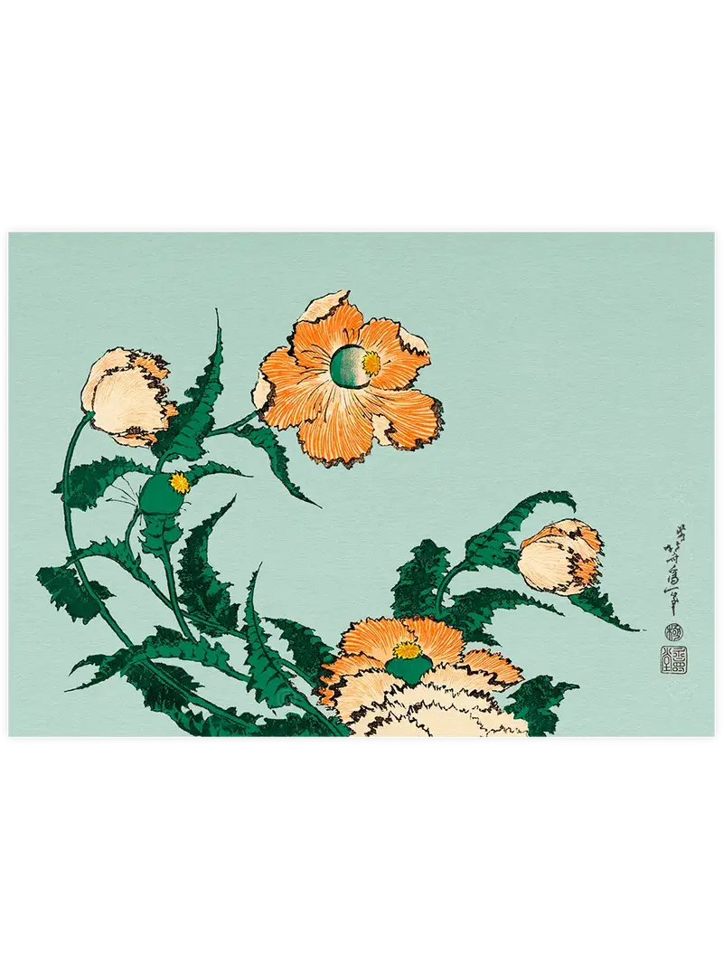 Hokusai Poppies - Art Print