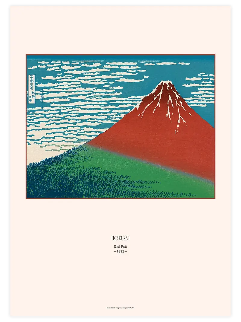 Hokusai Red Fuji - Art Print