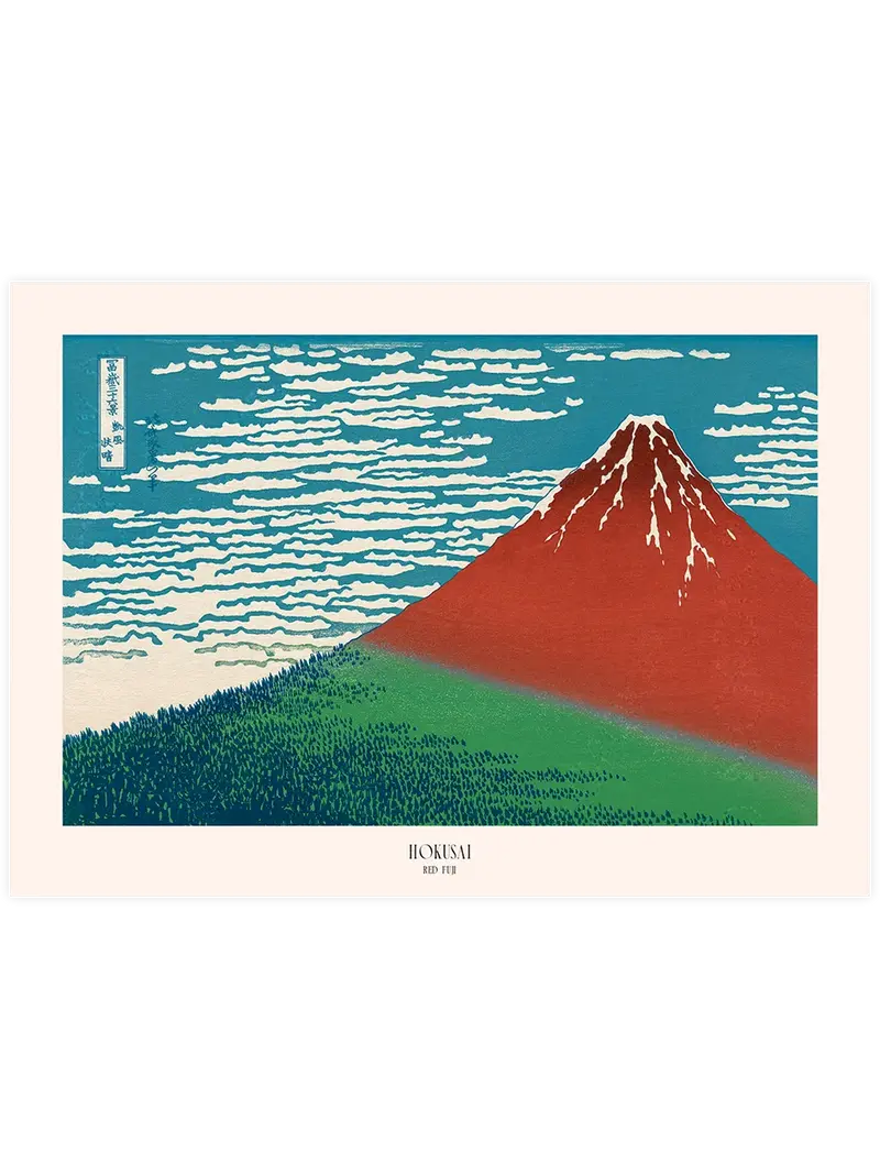Hokusai Red Fuji - Art Print