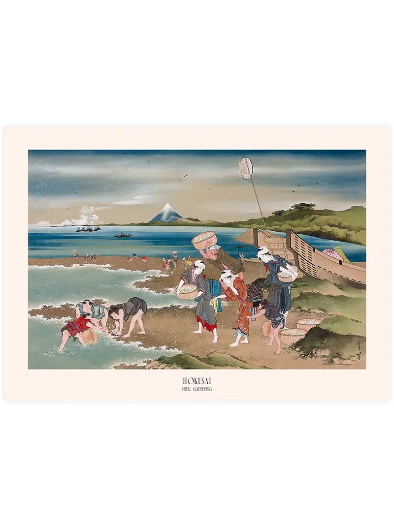Hokusai Shell Gathering - Art Print