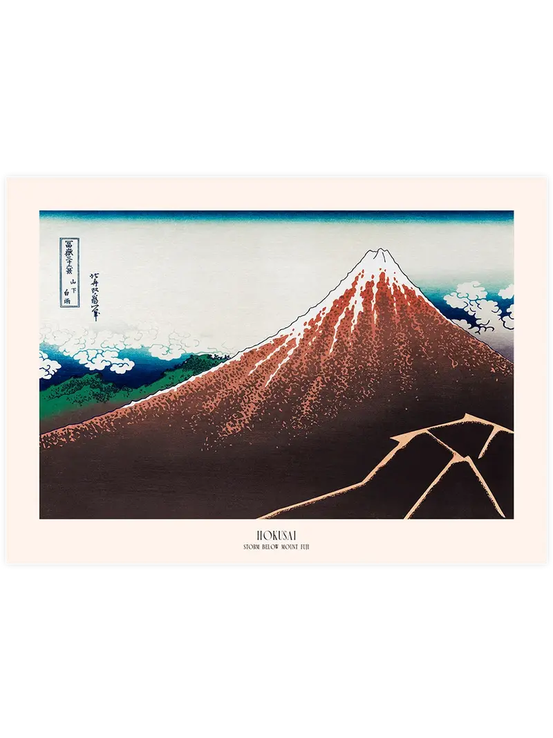 Hokusai Storm below Mount Fuji - Art Print