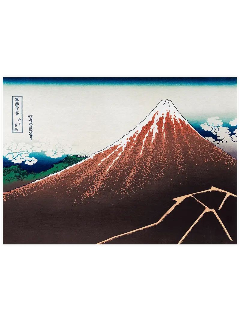 Hokusai Storm below Mount Fuji - Art Print
