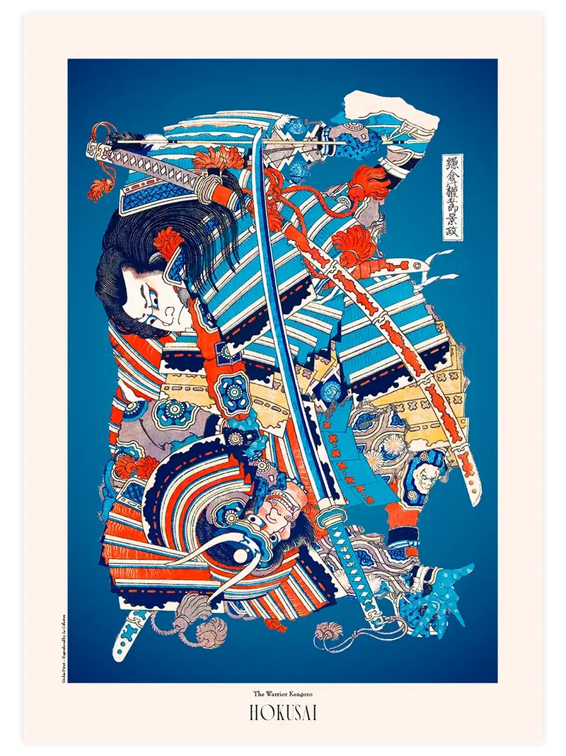 Hokusai The Warrior Kengoro - Art Print