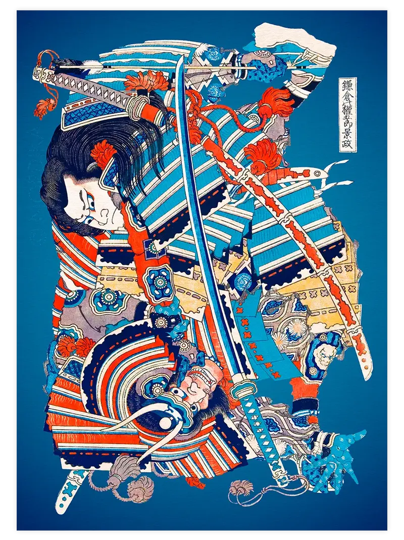Hokusai The Warrior Kengoro - Art Print