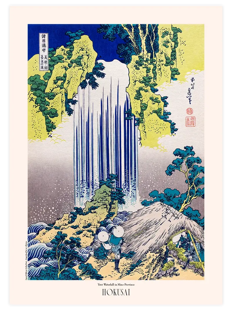 Hokusai Yoro Waterfall in Mino Province - Art Print