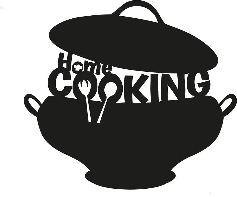Home Cooking Tencere Metal Duvar Panosu - Siyah