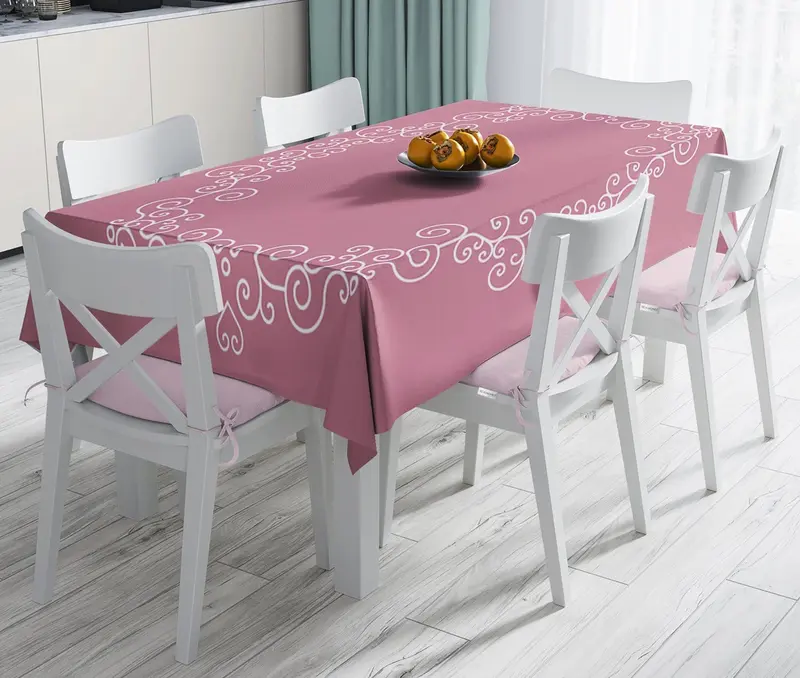 Home Sweet Home Dijital Baskılı Dekoratif Leke Tutmaz Masa Örtüsü