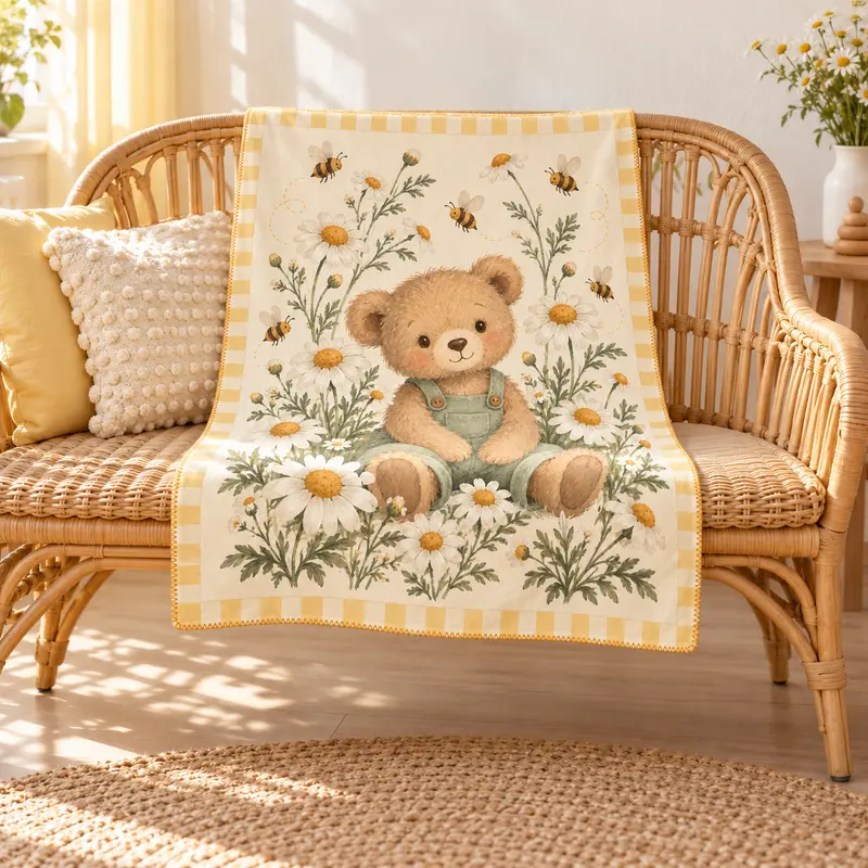 Honey Bear Garden Polar Bebek Battaniyesi