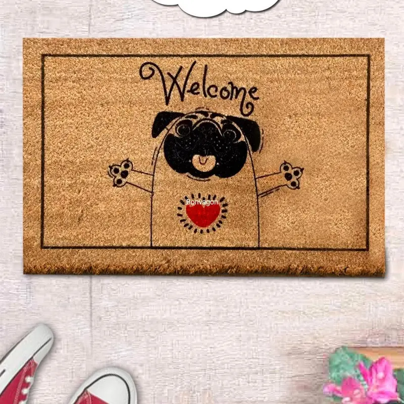 Hug Pug Doğal Koko Hindistan Cevizi Kapı Önü Paspas 60x40cm