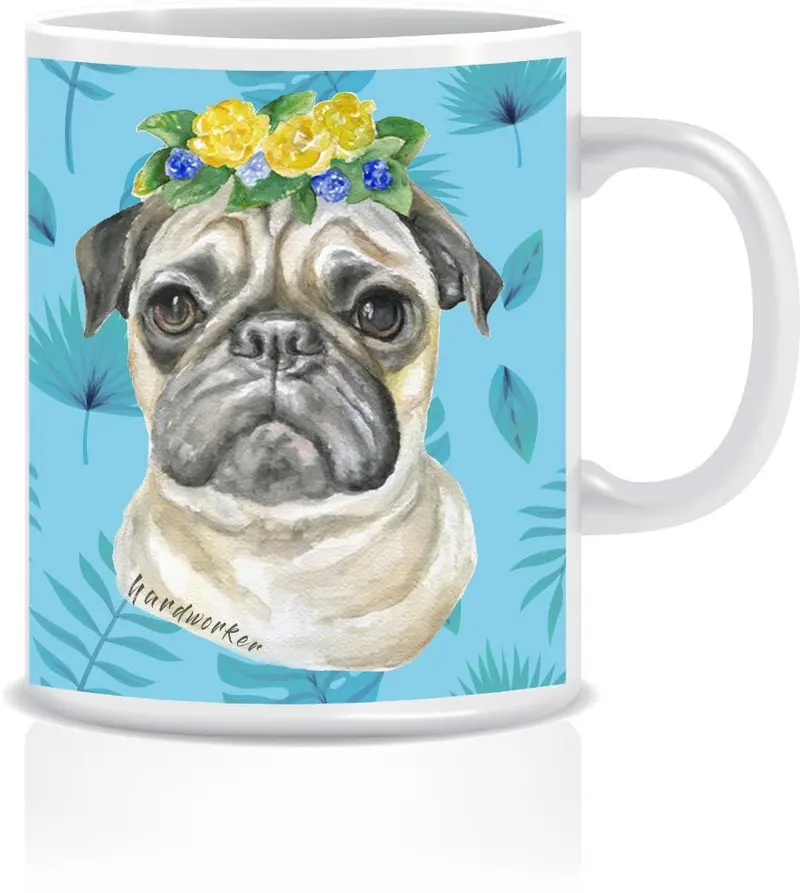 Hug the Pug Porselen Kupa