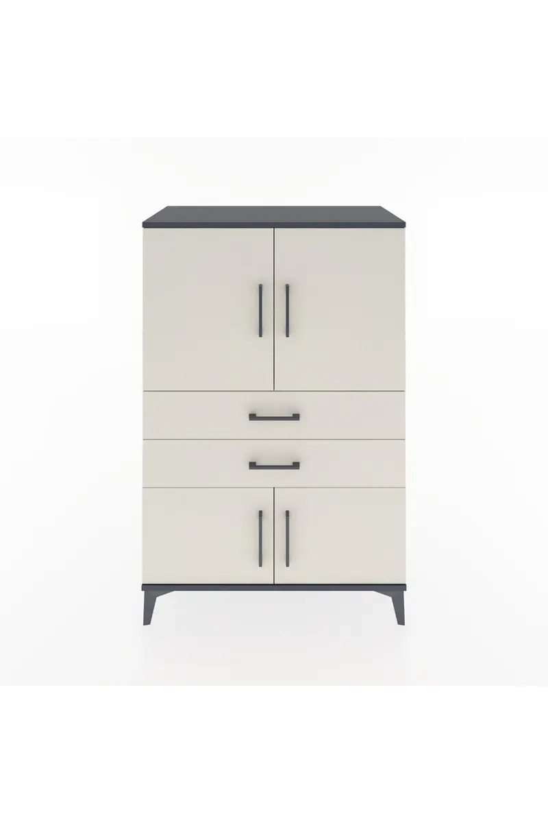 Hyperion Dolap 2 Raflı 2 Çekmeceli 4 Kapaklı 88x44x134