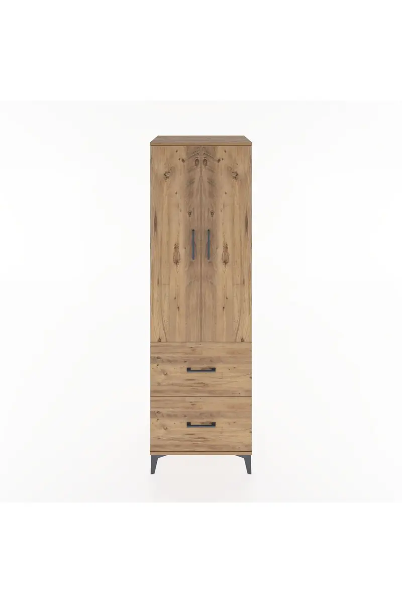 Hyperion Dolap 2 Raflı 2 Çekmeceli Tek Askılı 60x44x195