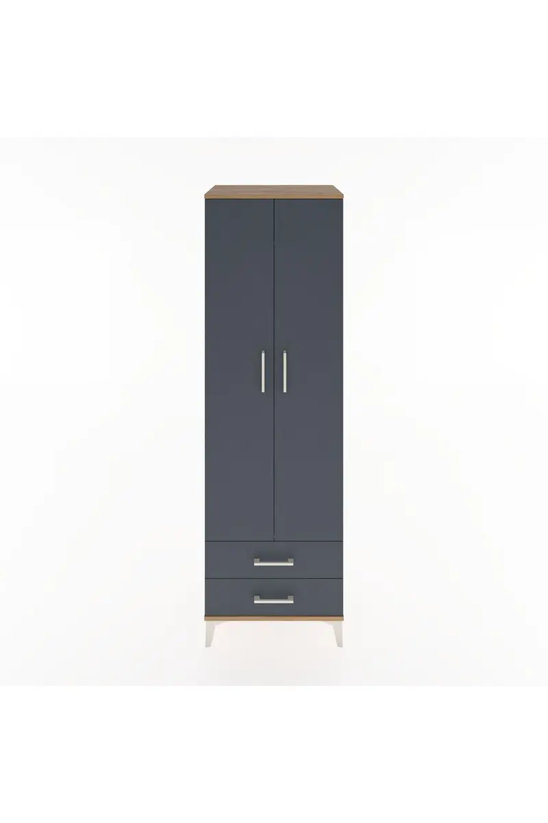 Hyperion Dolap 2 Raflı 2 Çekmeceli Tek Askılı 60x44x195