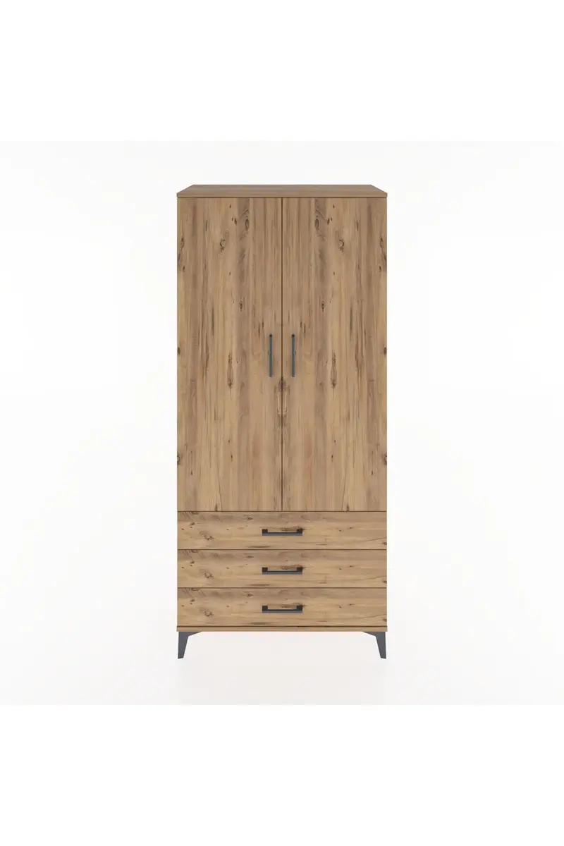 Hyperion Dolap 2 Raflı 3 Çekmeceli Tek Askılı 88x44x195