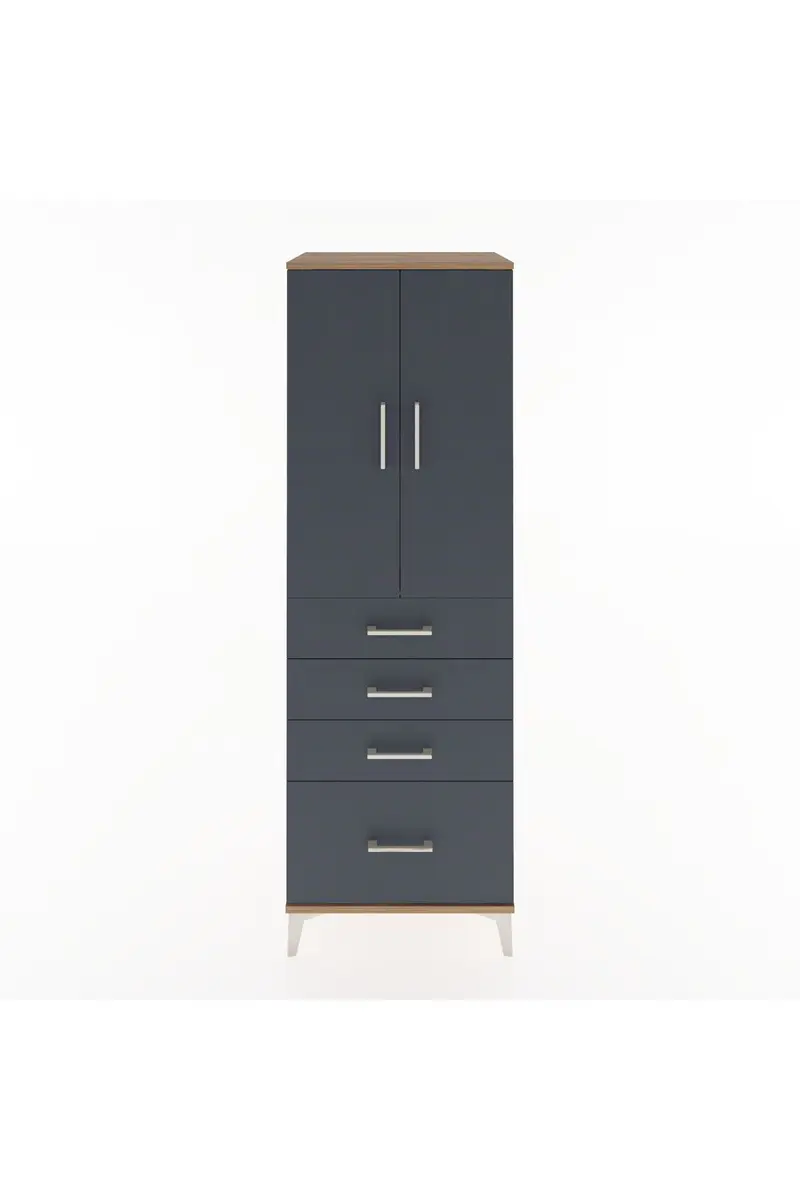 Hyperion Dolap 2 Raflı 4 Çekmeceli 2 Kapaklı 60x44x182
