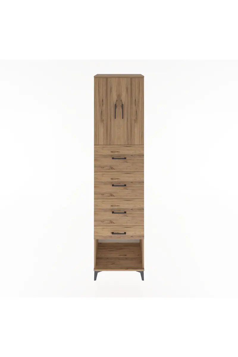 Hyperion Dolap 2 Raflı 4 Çekmeceli 2 Kapaklı 60x44x243