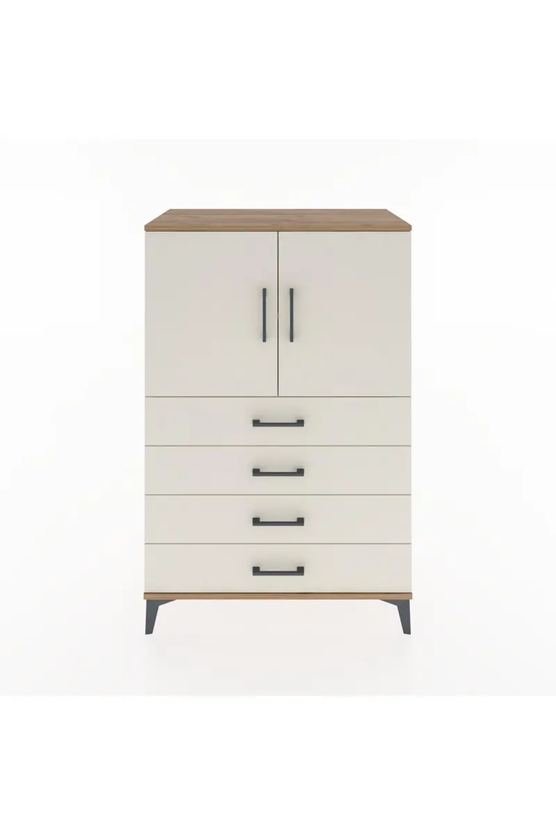 Hyperion Dolap 2 Raflı 4 Çekmeceli 2 Kapaklı 88x44x134