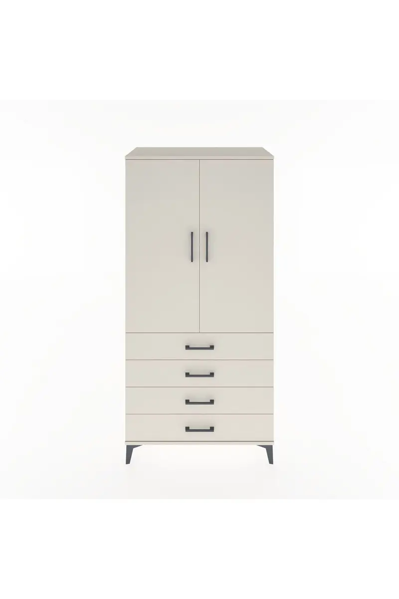 Hyperion Dolap 2 Raflı 4 Çekmeceli 2 Kapaklı 88x44x182