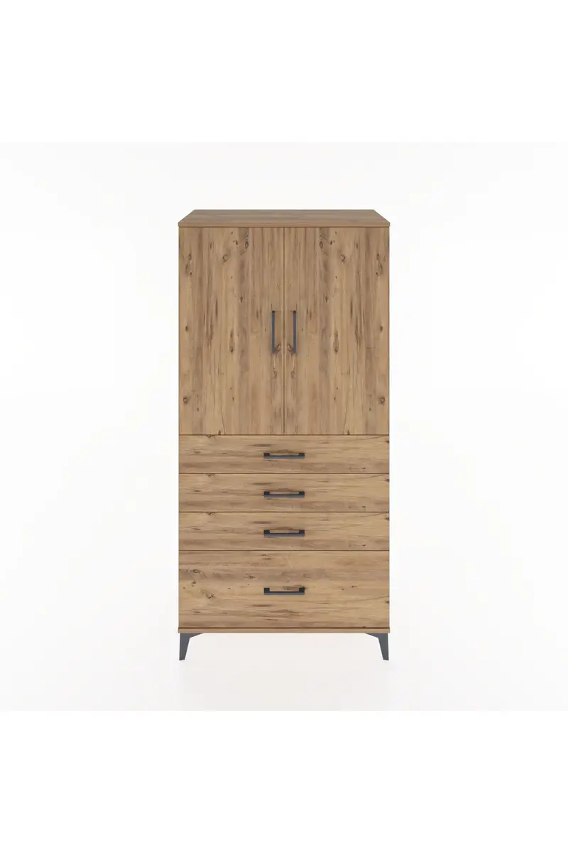 Hyperion Dolap 2 Raflı 4 Çekmeceli 2 Kapaklı 88x44x182