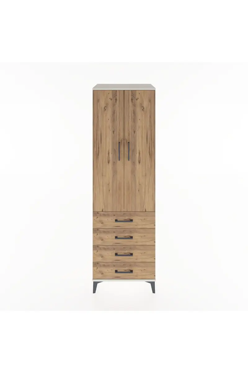 Hyperion Dolap 2 Raflı 4 Çekmeceli Tek Askılı 60x44x195