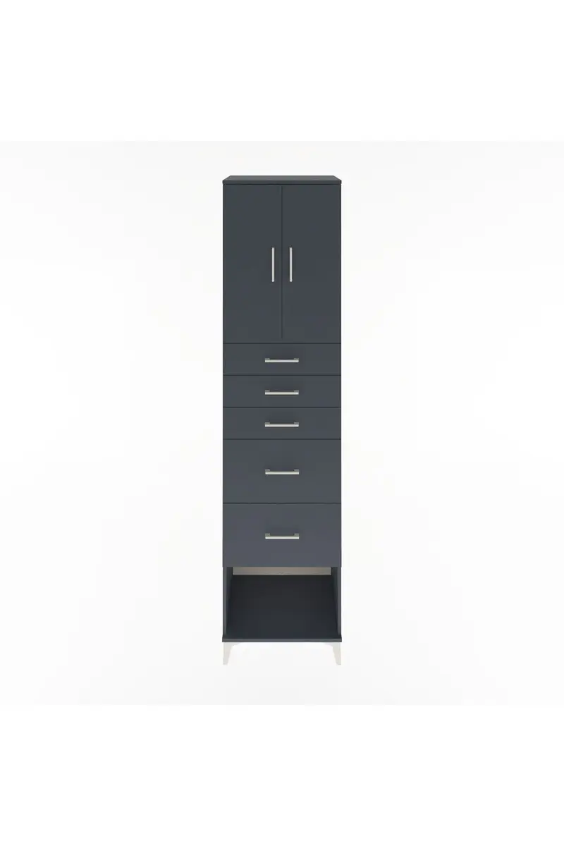 Hyperion Dolap 2 Raflı 5 Çekmeceli 2 Kapaklı 60x44x243