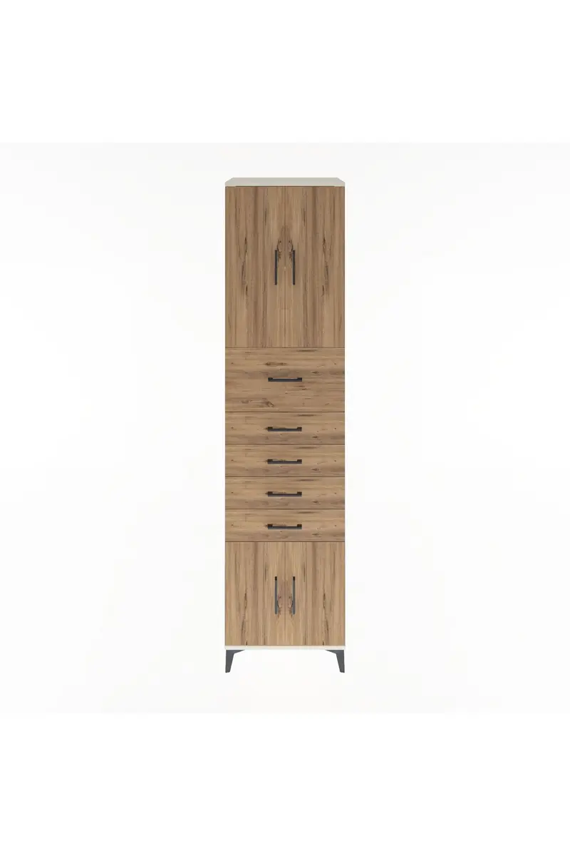 Hyperion Dolap 2 Raflı 5 Çekmeceli 4 Kapaklı 60x44x243