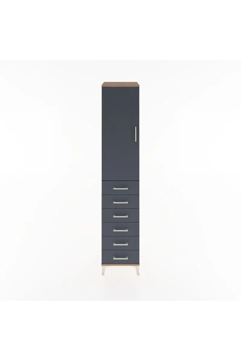 Hyperion Dolap 2 Raflı 6 Çekmeceli Tek Askılı 44x44x221