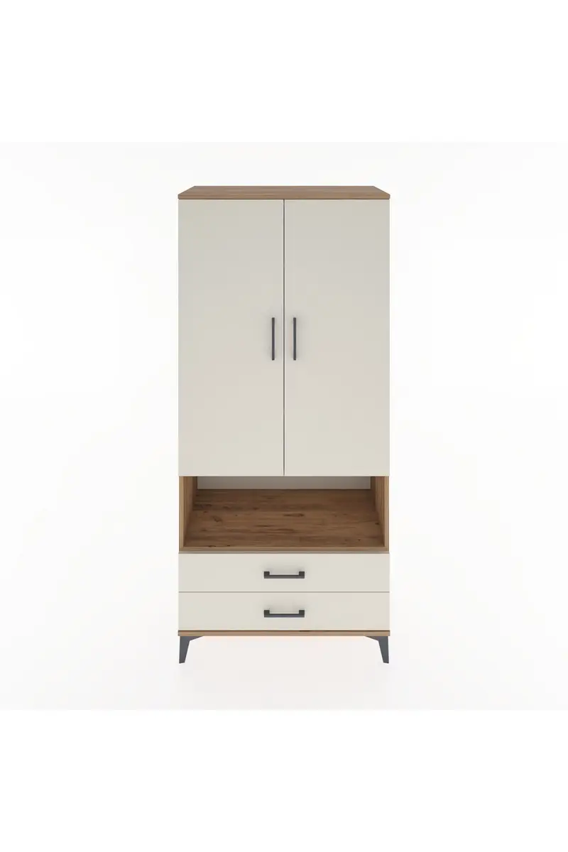 Hyperion Dolap 3 Raflı 2 Çekmeceli Tek Askılı 88x44x195
