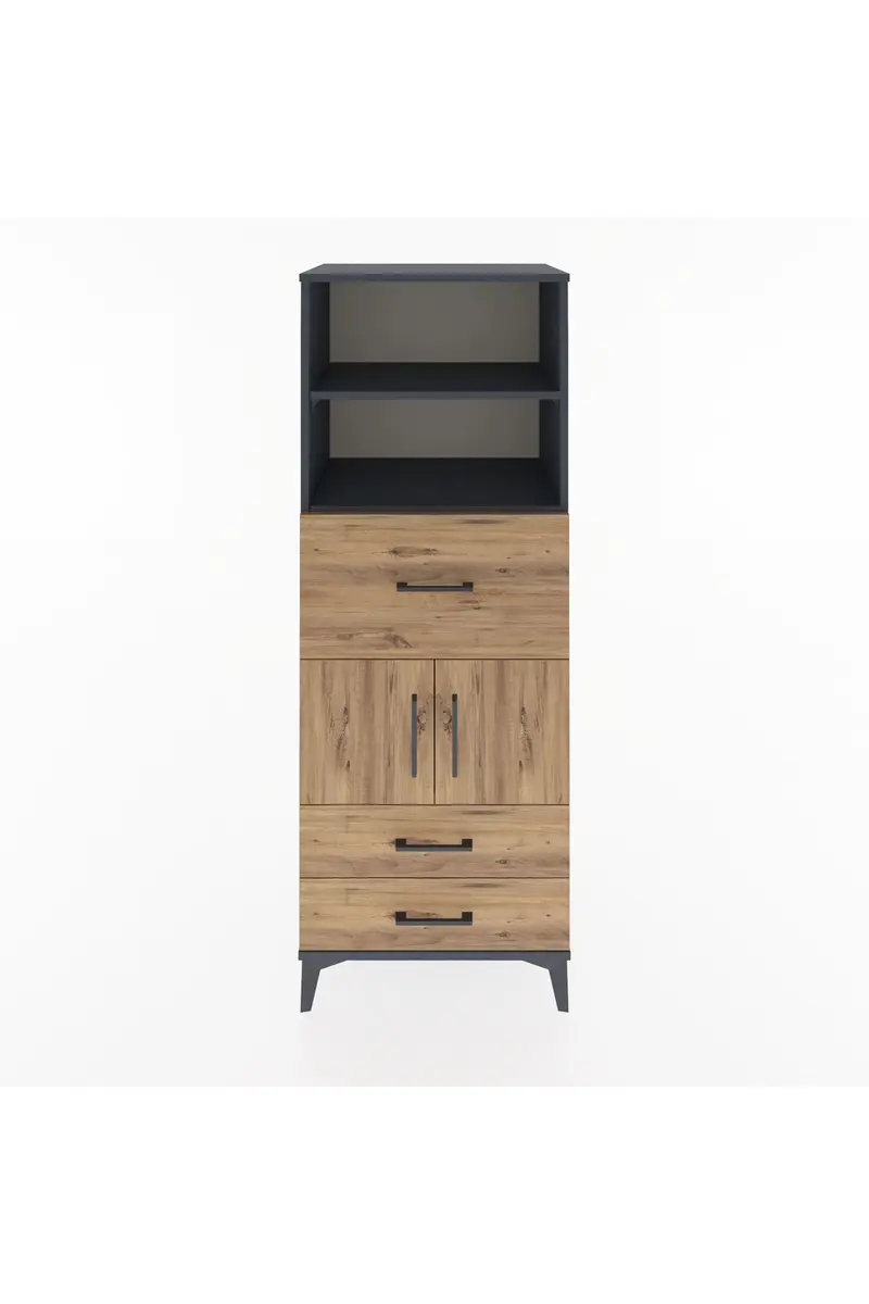 Hyperion Dolap 3 Raflı 3 Çekmeceli 2 Kapaklı 60x44x163