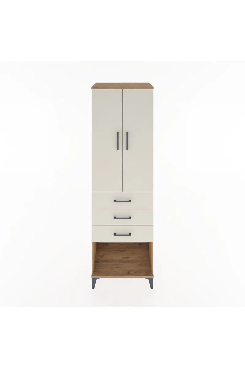 Hyperion Dolap 3 Raflı 3 Çekmeceli 2 Kapaklı 60x44x195