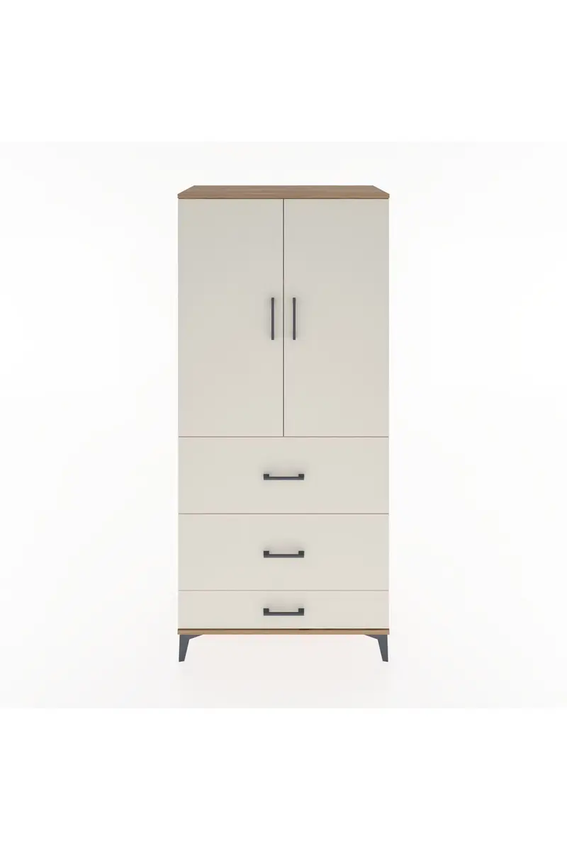 Hyperion Dolap 3 Raflı 3 Çekmeceli 2 Kapaklı 88x44x195