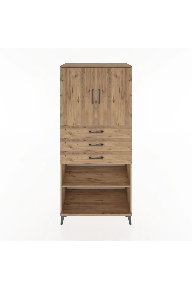 Hyperion Dolap 3 Raflı 3 Çekmeceli 2 Kapaklı 88x44x195